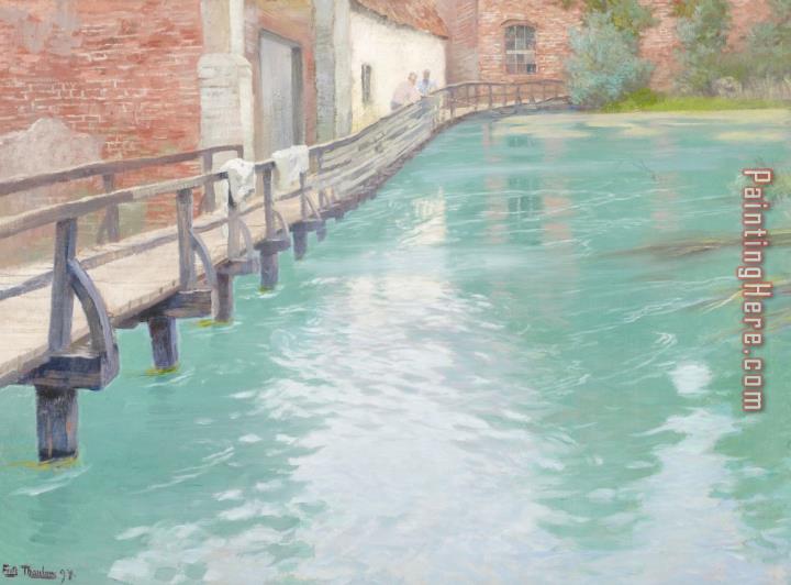 Fritz Thaulow The Mills At Montreuil Sur Mer Normandy